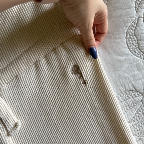 The Good Alma - Clary Sage Organic Cotton Lounge Waffle Pants - Cream - Picture 6 of 13